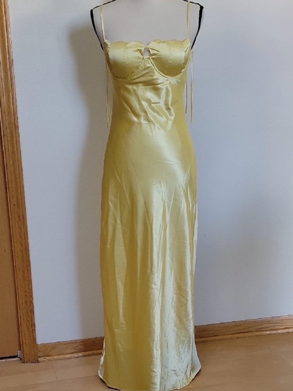 Yellow Satin Slip Dress